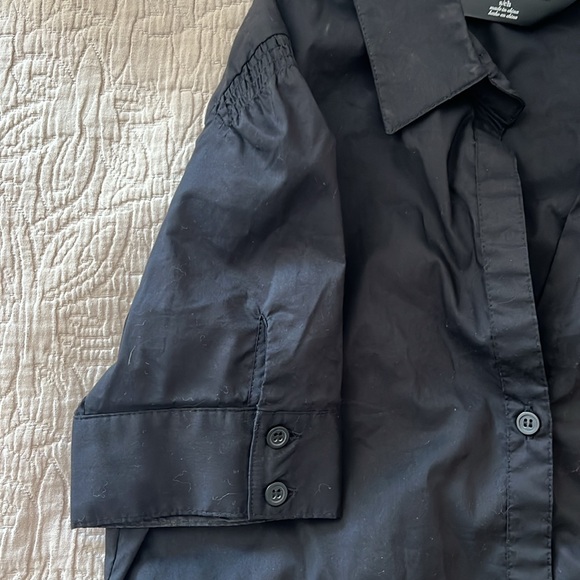 Norma Kamali black cotton stretch blouse, size small. Never worn. - Picture 5 of 7